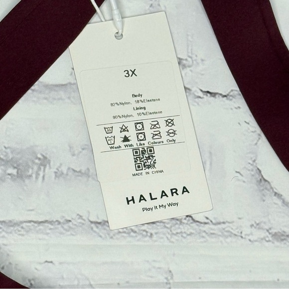 Halara Womens Play It My Way Athletic Dress Size 3x Burgundy Stretch Active - Picture 3 of 7